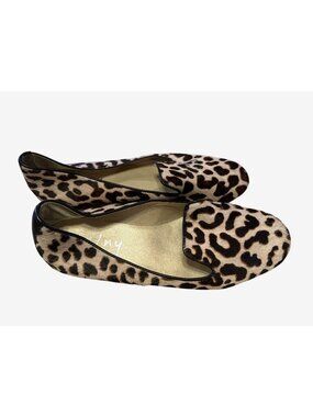 French Sole Leopard Print Haircalf Loafers Womens Shoes Size 7 Made In Brazil